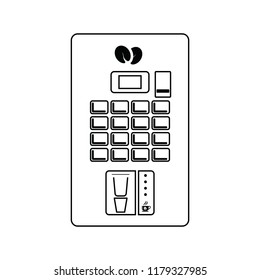 Coffee selling machine icon. Thin line design. Vector illustration.