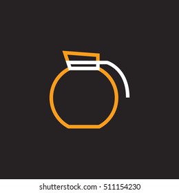 coffee server pot icon in flat line style