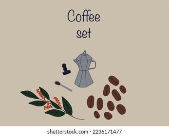 Rama de frijoles de fondo marrón para el café 