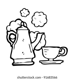 coffee set cartoon