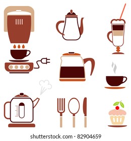 Coffee - set of color vector icon for cafe, bar, restaurant. etc.