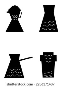 Coffee set different ways to make a morning coffee