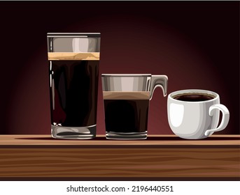 coffee set drinks in table