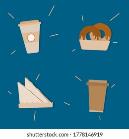 Coffee Set Fast Easy Meal Breakfast Duo set