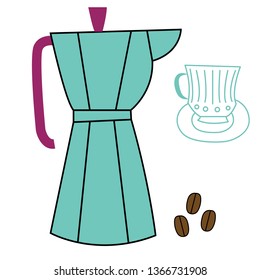 Coffee set flat illustration
