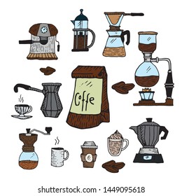 Coffee Set Hand Drawn Vector