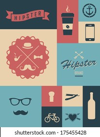 Coffee  set. Hipster style. Modern cafe. Lifestyle hipster. 