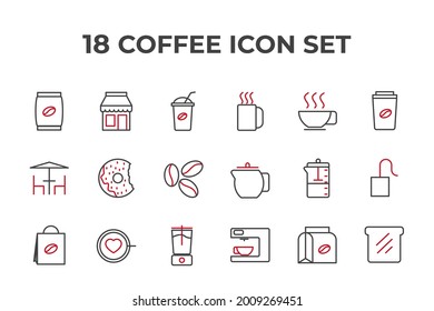 icono de juego de café, icono de signo de conjunto de café aislado, ilustración vectorial