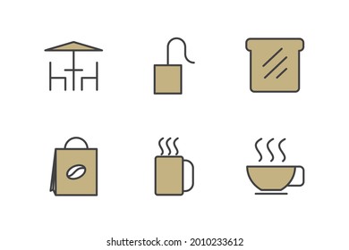 coffee set icon, isolated coffee set sign icon, vector illustration