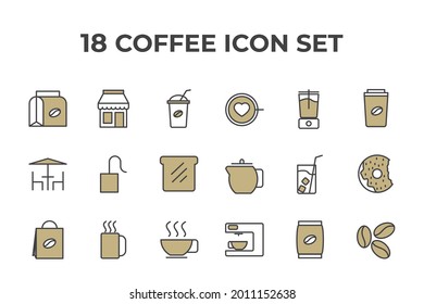 coffee set icon, isolated coffee set sign icon, vector illustration