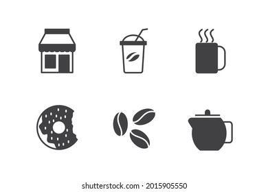 coffee set icon, isolated coffee set sign icon, vector illustration