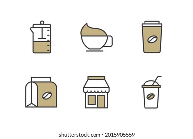 coffee set icon, isolated coffee set sign icon, vector illustration