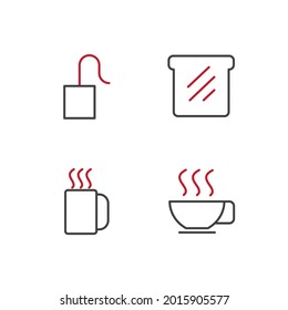 coffee set icon, isolated coffee set sign icon, vector illustration