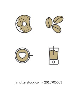 coffee set icon, isolated coffee set sign icon, vector illustration