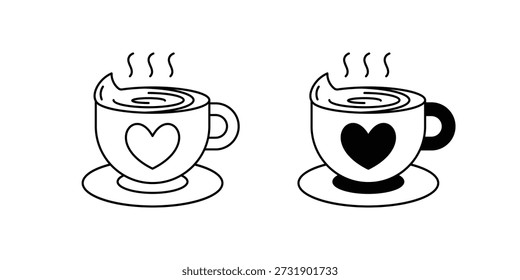 Icono de conjunto de café con fondo blanco Vector Ilustración de stock