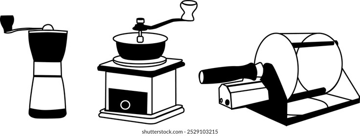 Coffee Set Illustration | Minimalist Doodle Vector for Café and Coffee-Themed Designs