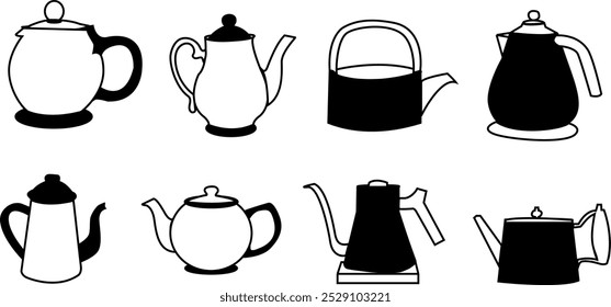 Coffee Set Illustration | Minimalist Doodle Vector for Café and Coffee-Themed Designs