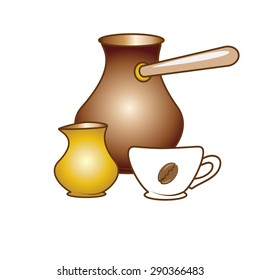 coffee set isolated