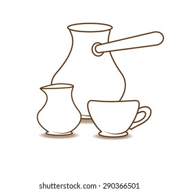 coffee set isolated