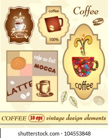  Coffee, set of labels and vintage items