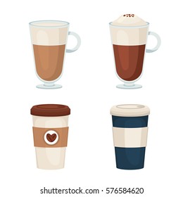 Coffee set on a white background