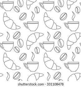 Coffee set seamless pattern.