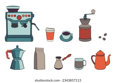 Coffee set. A set for a coffee shop.