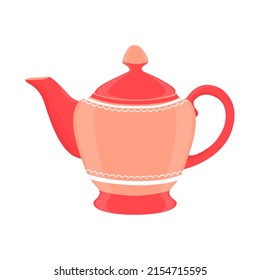 Coffee set or tea set.Tea accessories in the kitchen. Vector cartoon illustration