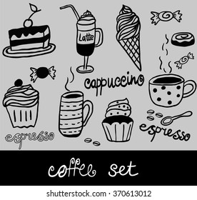 coffee set vector illustration