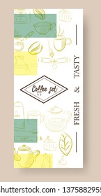 Coffee set ,Vector set of vertical banners with Graphic design, Creativity, Illustration, Design tools, Precision website templates. Modern thin line flat style design.