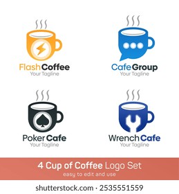 Coffee Shape Logo Template Set. Good for Business, Agency, Community and Organization