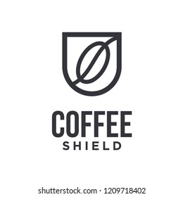 coffee shield logo icon designs vector