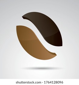 Coffee Shop 3D Logo Template, Coffee Bean Logo, Coffee Symbol, Coffee Icon. Vector Design Element for Logotype, Label, Badge, Emblem. Corporate design. Vector illustration. Eps 10 vector.