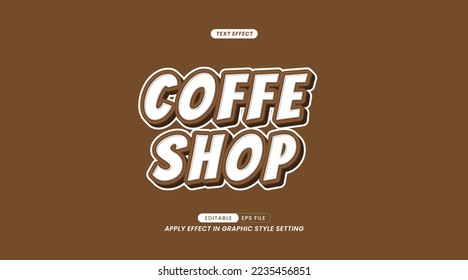 Coffee Shop 3D Text Effect. easy to use and edit