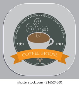 Coffee shop advertising design in coaster shape object