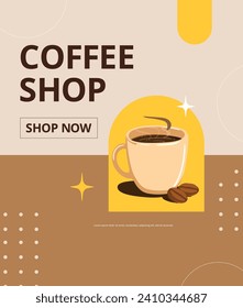 coffee shop advertising template social media design