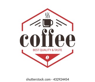 coffee shop badge image vector icon