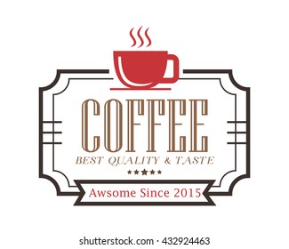 coffee shop badge image vector icon