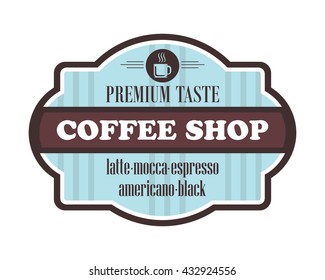 coffee shop badge image vector icon