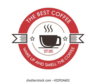 coffee shop badge image vector icon