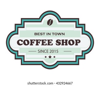 coffee shop badge image vector icon