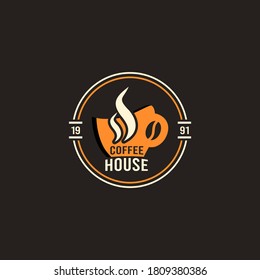 Coffee shop badge logo design. Perfect for modern coffee shop joints. Vector Illustrtion