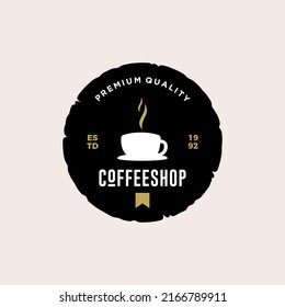 Coffee shop badge logo design vector illustration