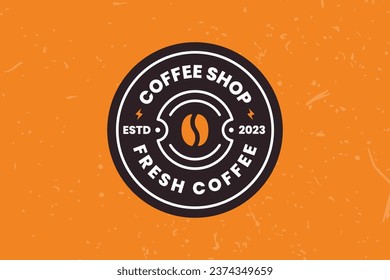 Coffee Shop Badge Logo Design Template in Vintage or Retro Style