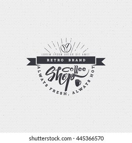 Coffee shop - badge, signboard can be used to design websites, clothes