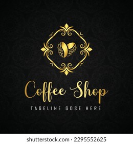 Coffee Shop, Coffee Bean,  Coffee Cup, Liquid for Restaurant, Cafe, Beverage Business Simple and modern Logo Template Idea