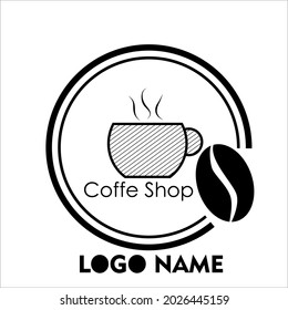 coffee shop brand logo black and white