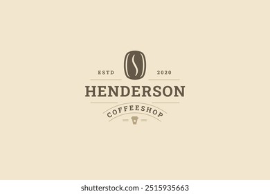 Coffee shop breakfast traditional hot beverage retro logo design template vector flat illustration. Coffeeshop caffeine morning fragrance drink paper cup store cafe minimalist logotype