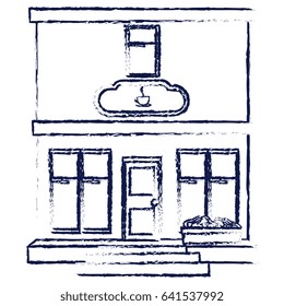 coffee shop building isolated icon
