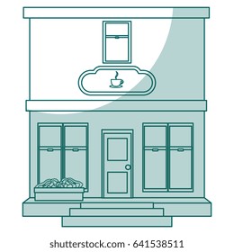 coffee shop building isolated icon